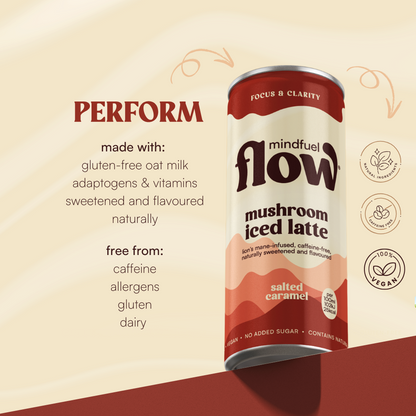 Mindfuel Flow PERFORM – Lion’s Mane mushroom latte for focus and clarity